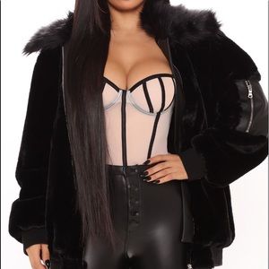 Fashion Nova High Status Faux Fur Bomber Jacket